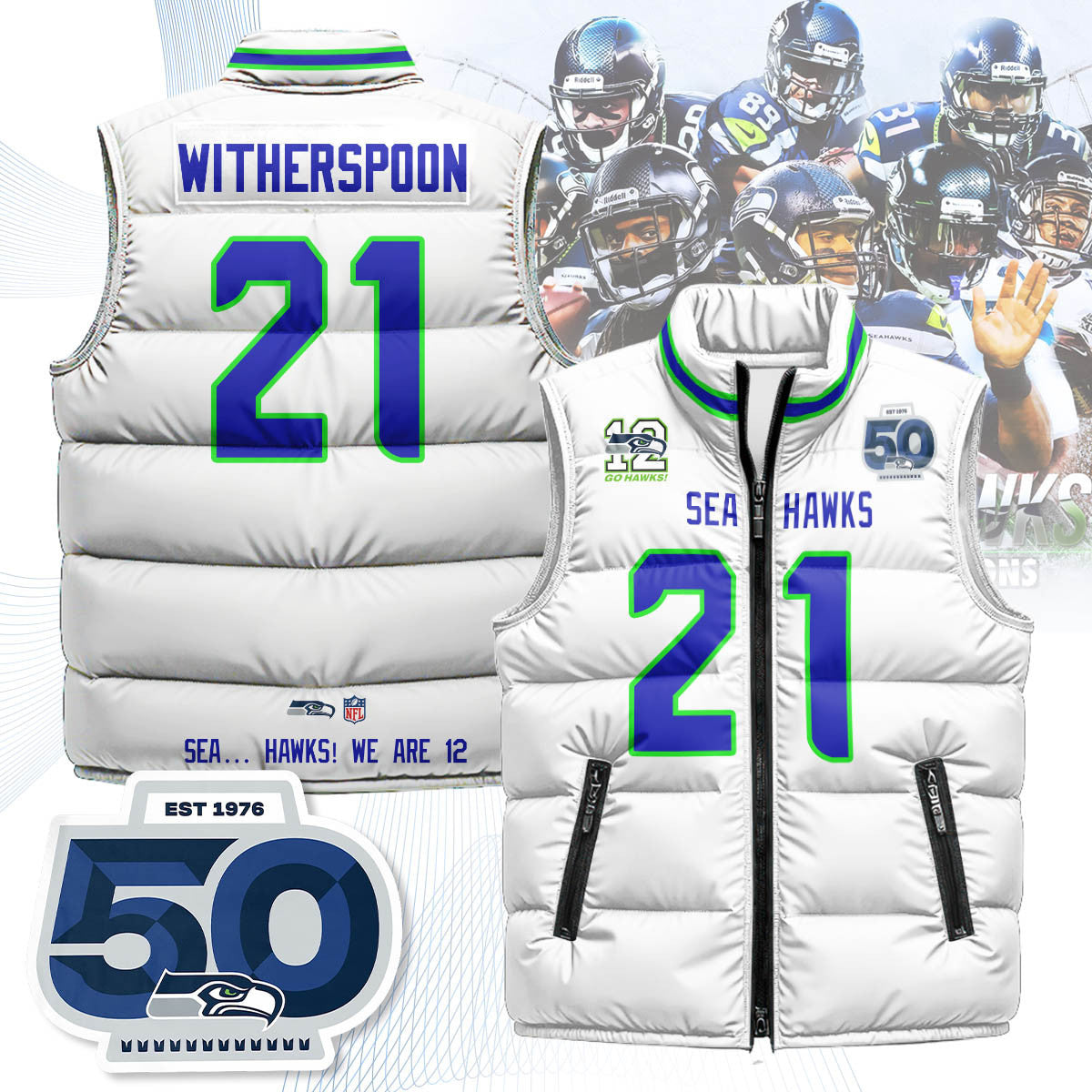 Seattle Seahawks Unisex Puffer Vest