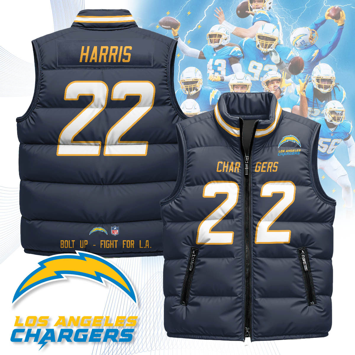Los Angeles Chargers Unisex Puffer Vest