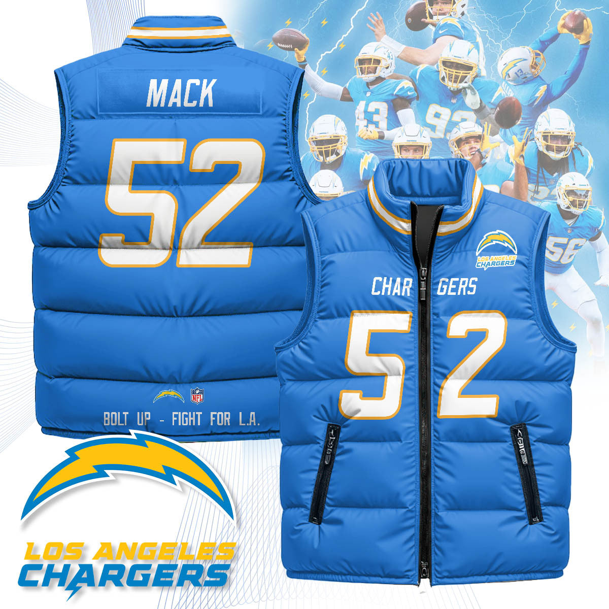 Los Angeles Chargers Unisex Puffer Vest