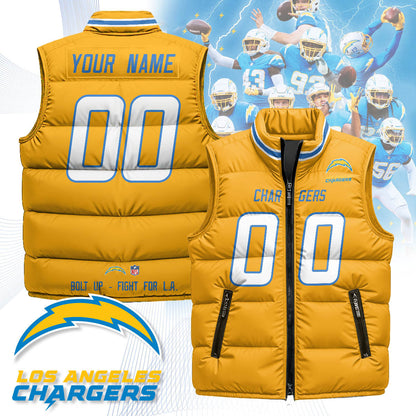 Custom Los Angeles Chargers Unisex Puffer Vest