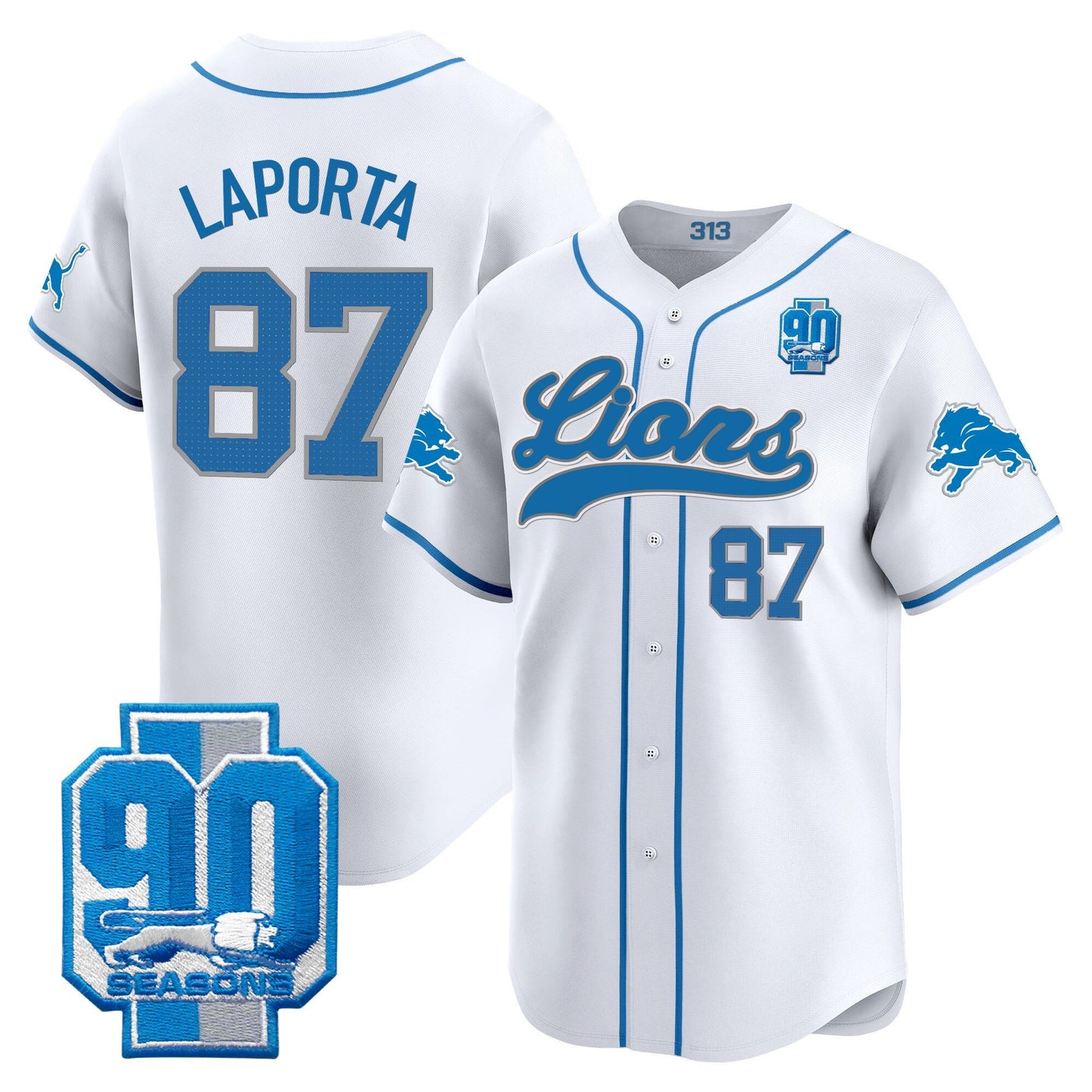 Men's Detroit Lions 2025 Vapor Baseball Jersey - All Stitched