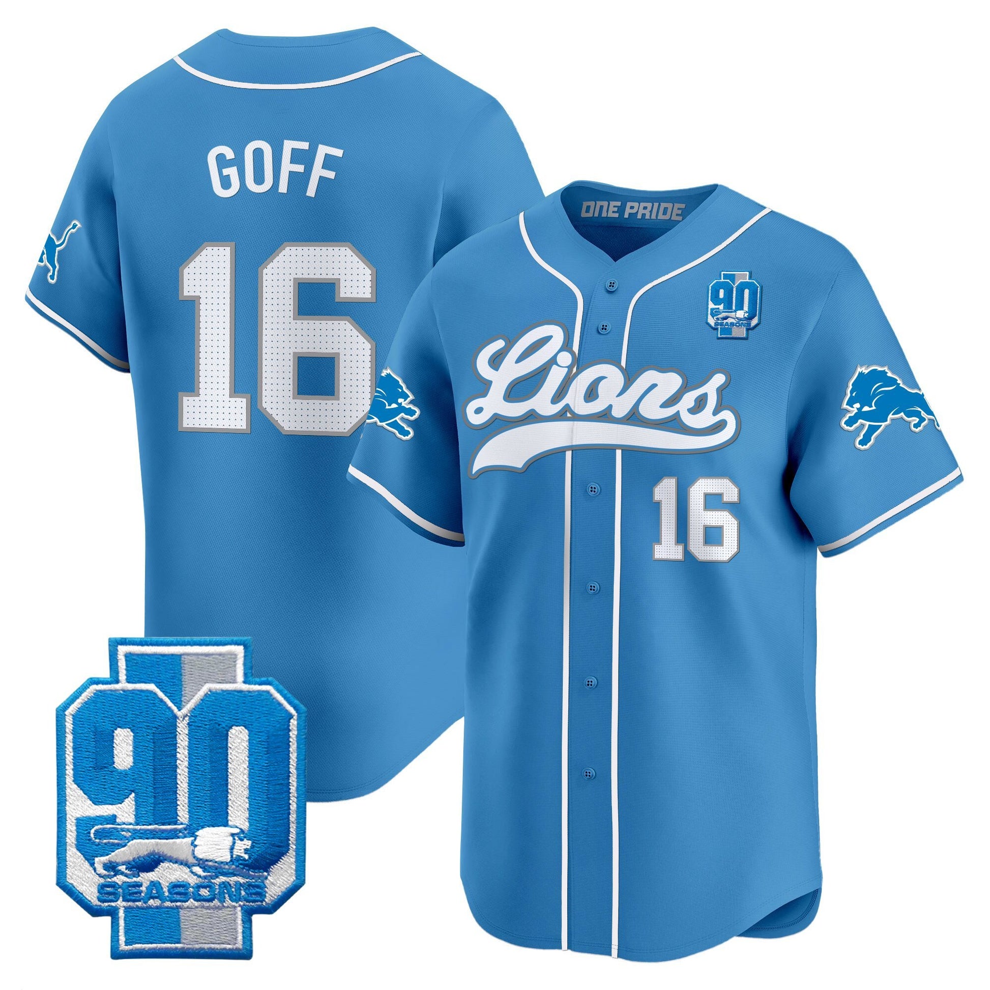 Men's Detroit Lions 2025 Vapor Baseball Jersey - All Stitched