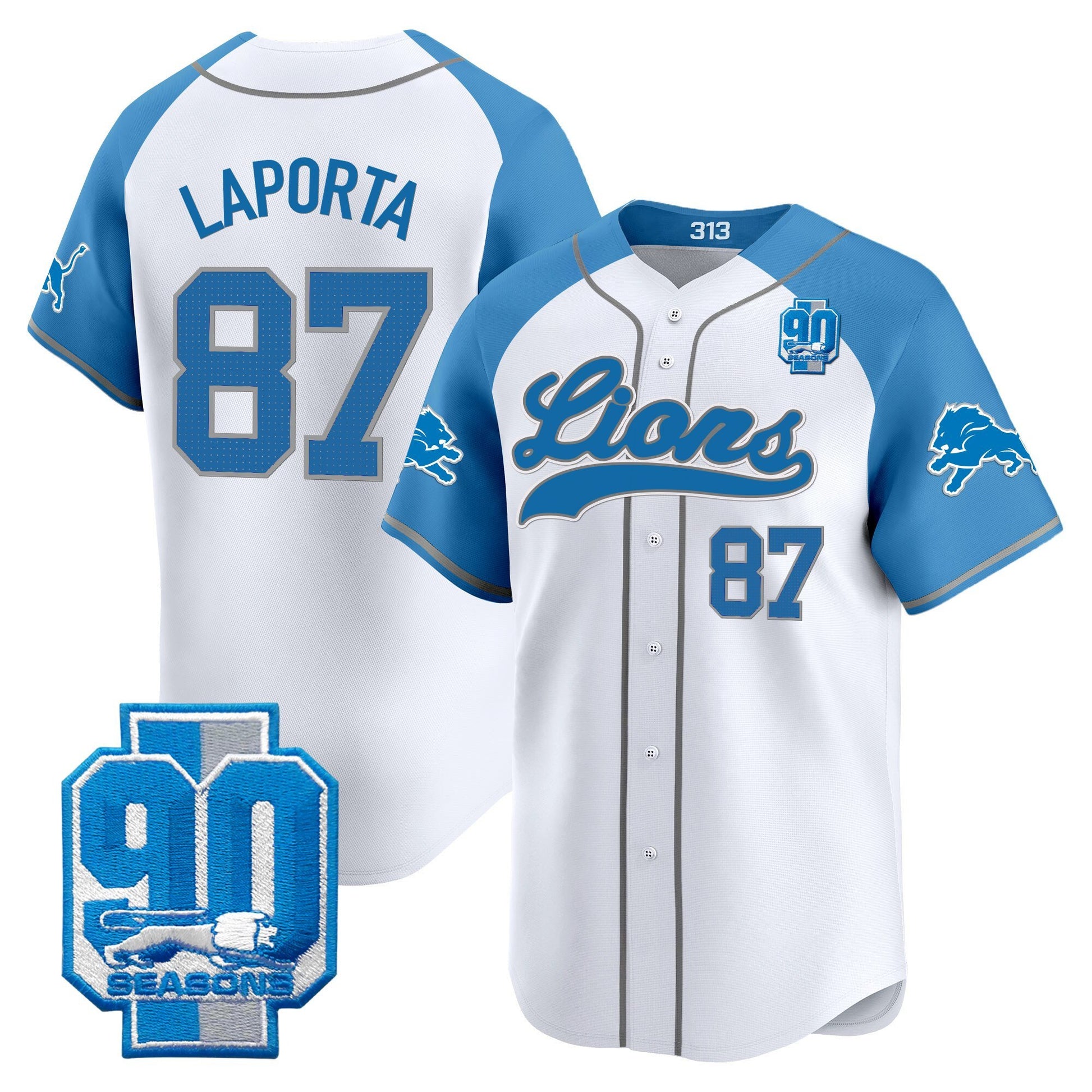 Men's Detroit Lions 2025 Vapor Baseball Jersey - All Stitched