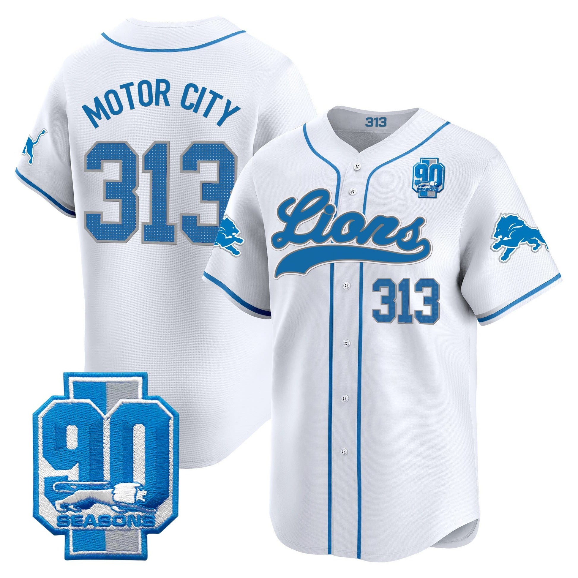 Men's Detroit Lions 2025 Vapor Baseball Jersey - All Stitched