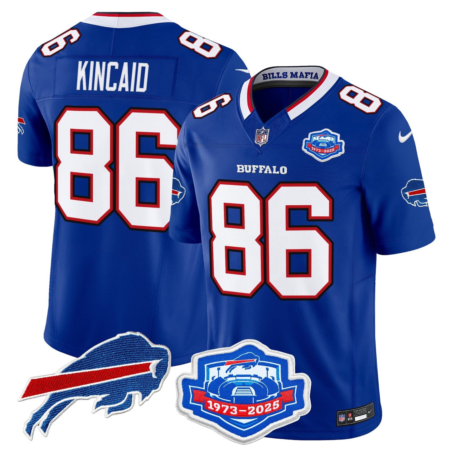 Men's Buffalo Bills 2025 "Rivalries" Vapor Limited Jersey - Farewell Season Patch - All Stitched