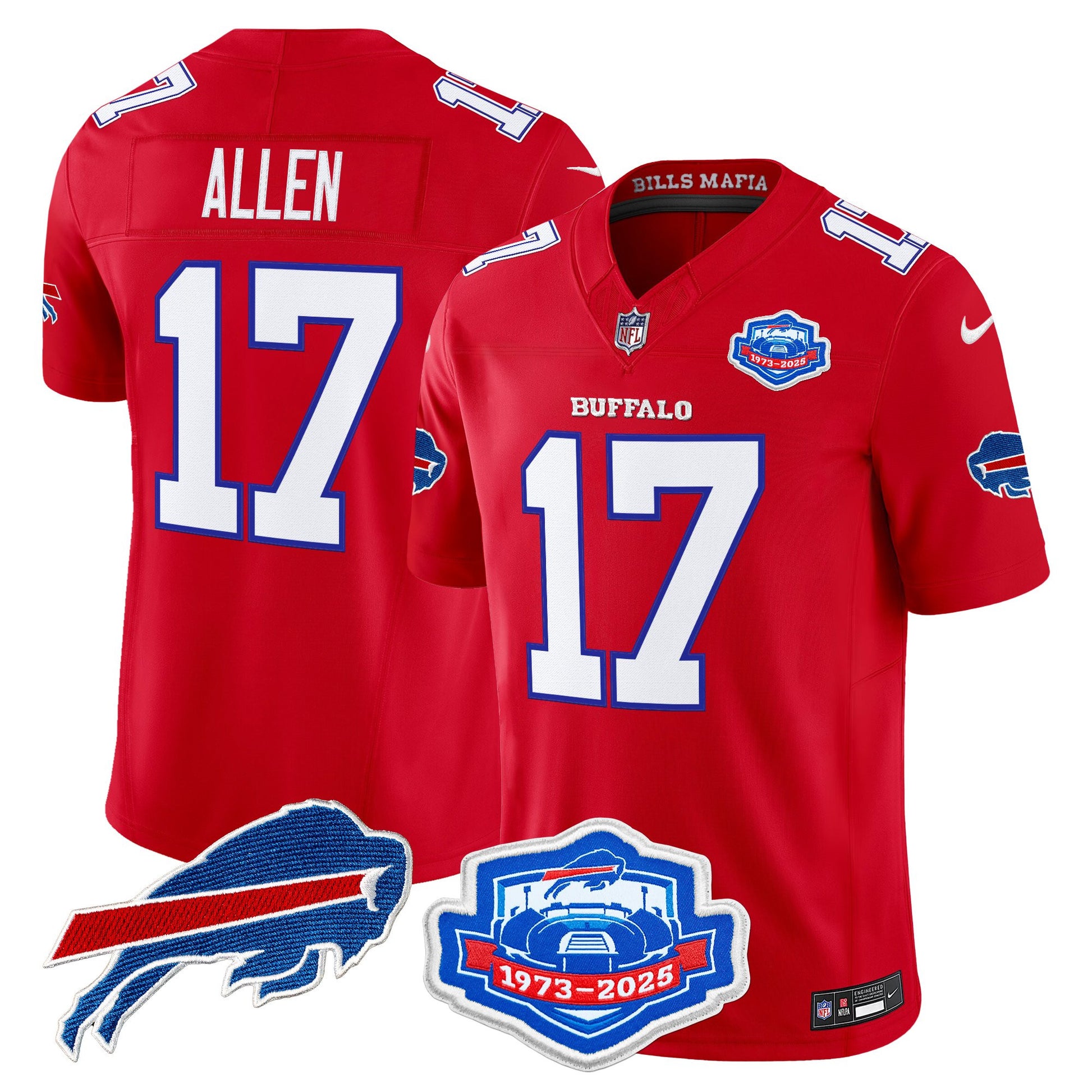 Men's Buffalo Bills 2025 "Rivalries" Vapor Limited Jersey - Farewell Season Patch - All Stitched