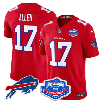 Men's Buffalo Bills 2025 "Rivalries" Vapor Limited Jersey - Farewell Season Patch - All Stitched