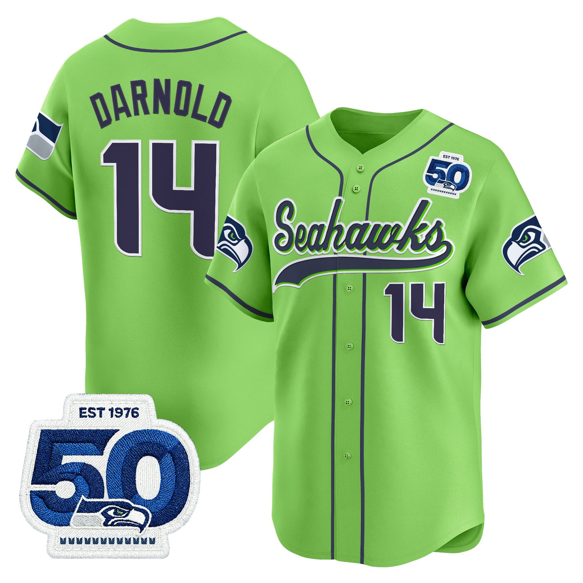 Men's Seattle Seahawks 50th Anniversary Vapor Baseball Jersey - All Stitched