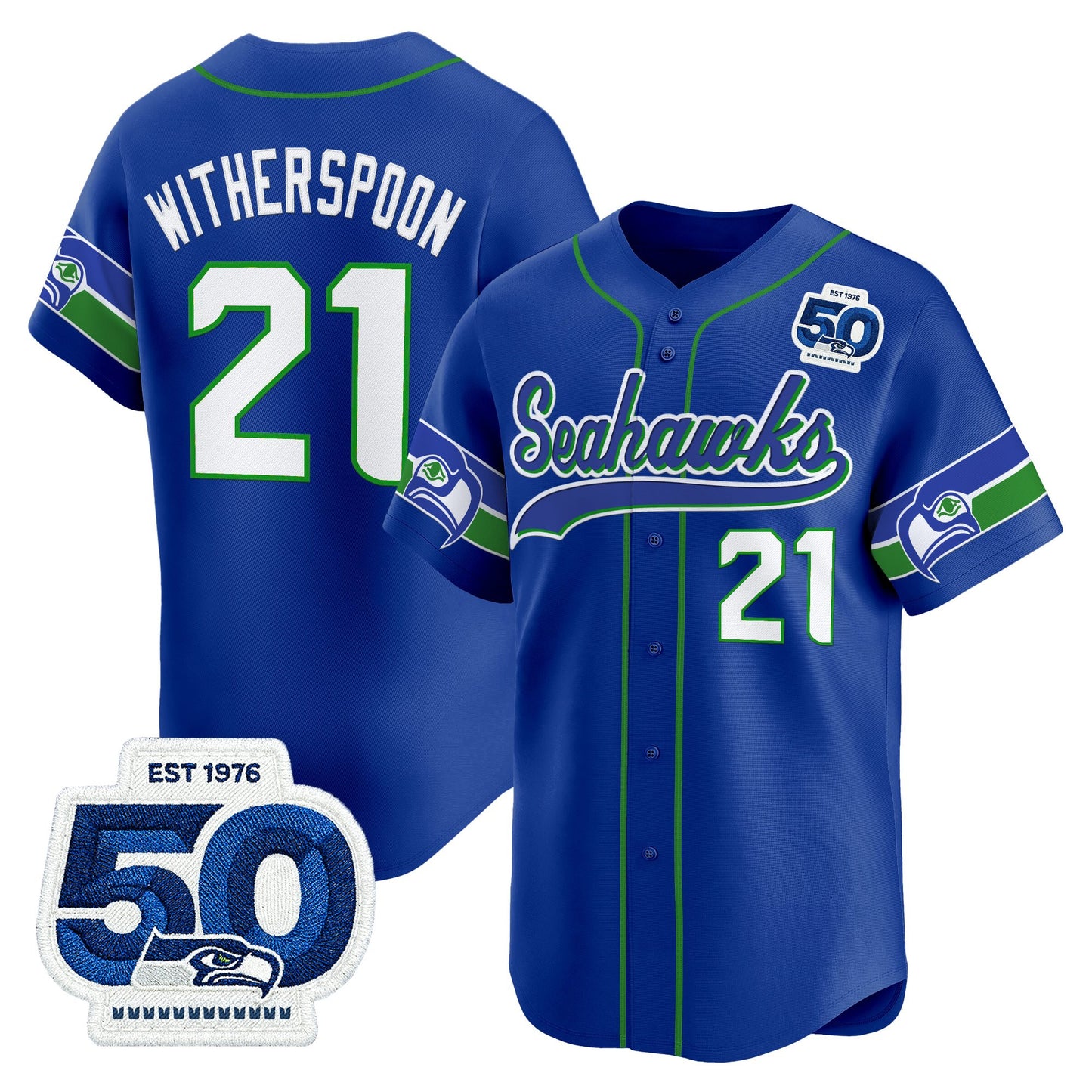 Men's Seattle Seahawks 50th Anniversary Vapor Baseball Jersey - All Stitched