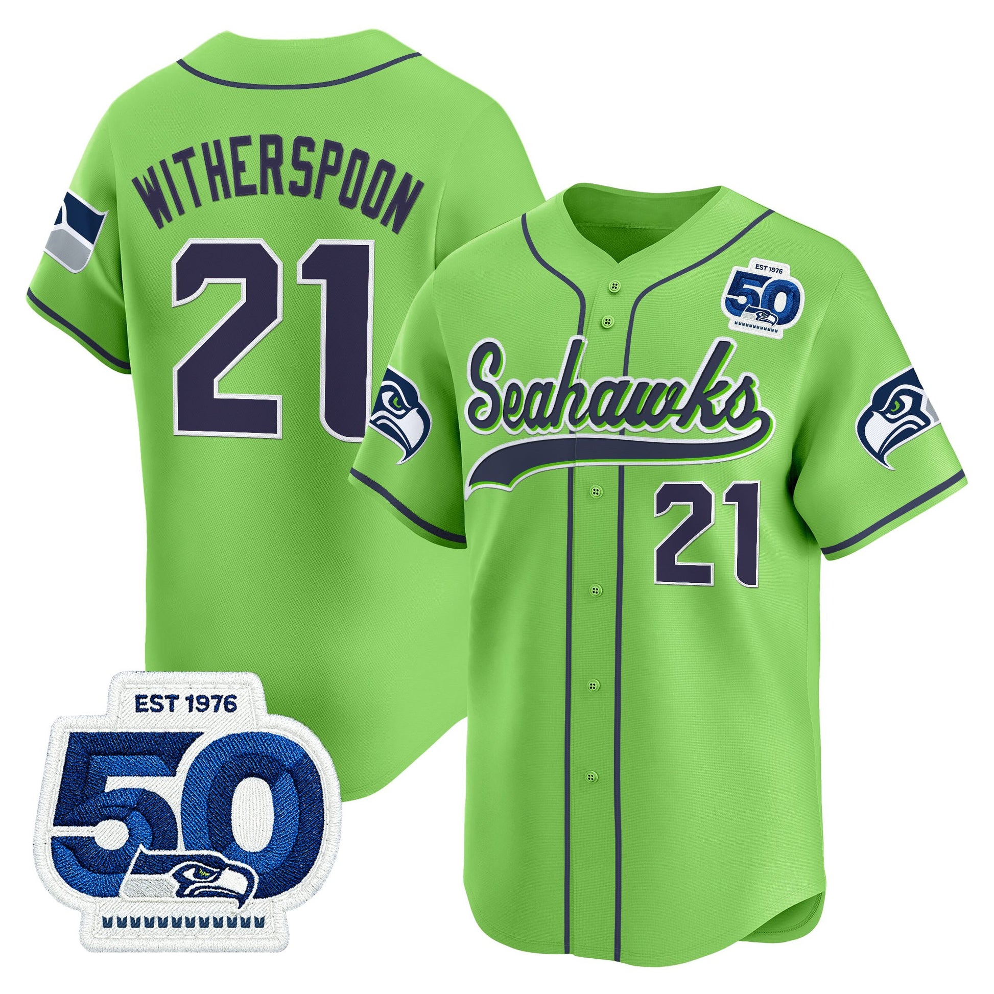 Men's Seattle Seahawks 50th Anniversary Vapor Baseball Jersey - All Stitched