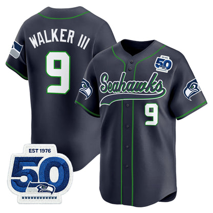 Men's Seattle Seahawks 50th Anniversary Vapor Baseball Jersey - All Stitched