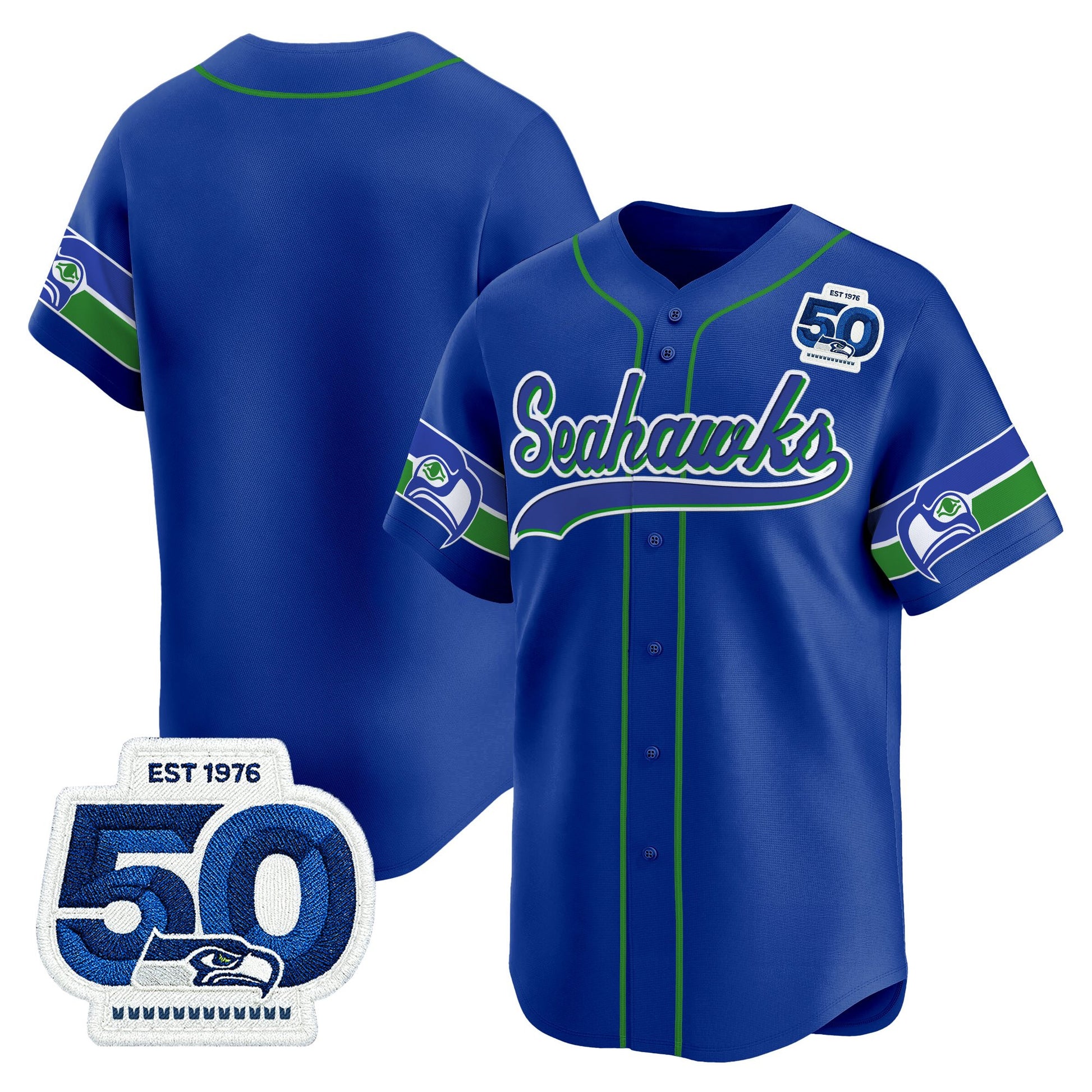 Men's Seattle Seahawks 50th Anniversary Vapor Baseball Jersey - All Stitched