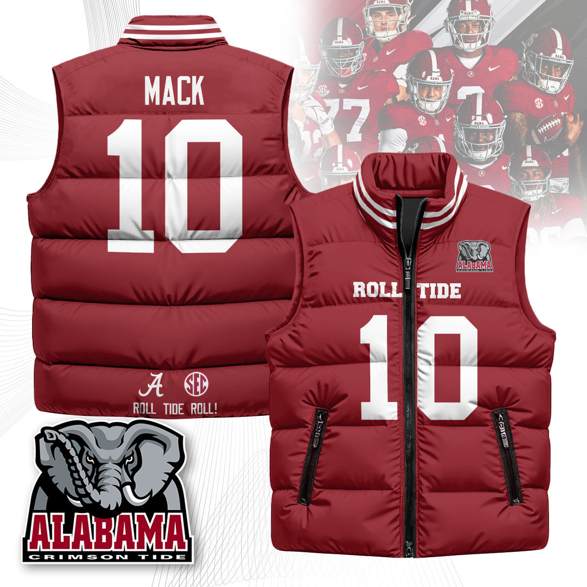 Alabama Crimson Tide Unisex Puffer Vest