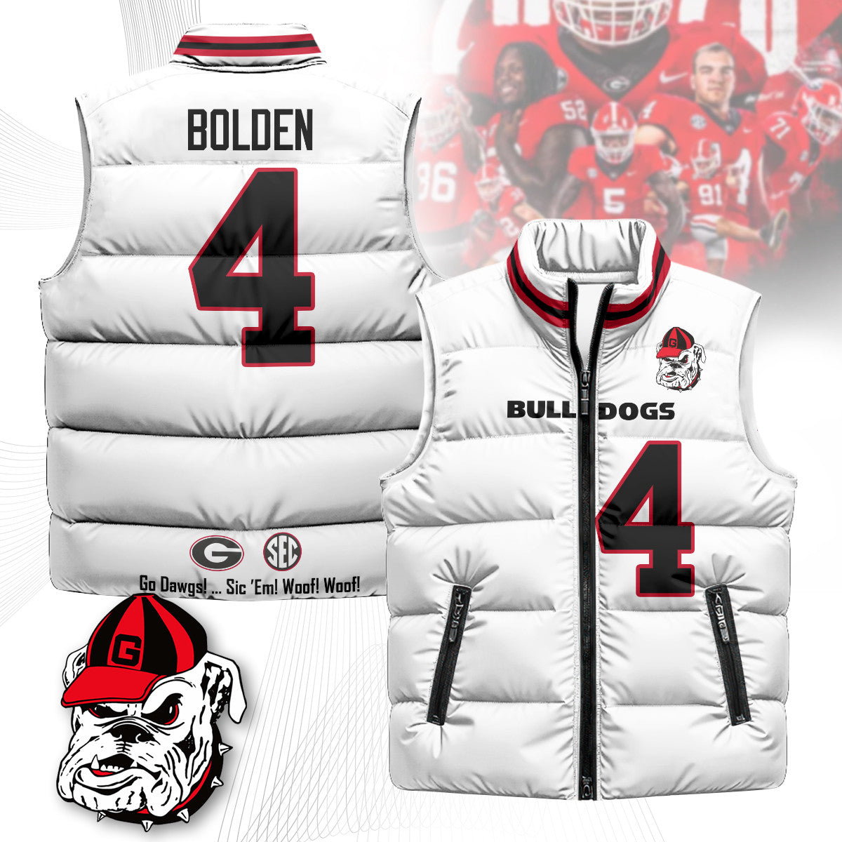 Georgia Bulldogs Unisex Puffer Vest