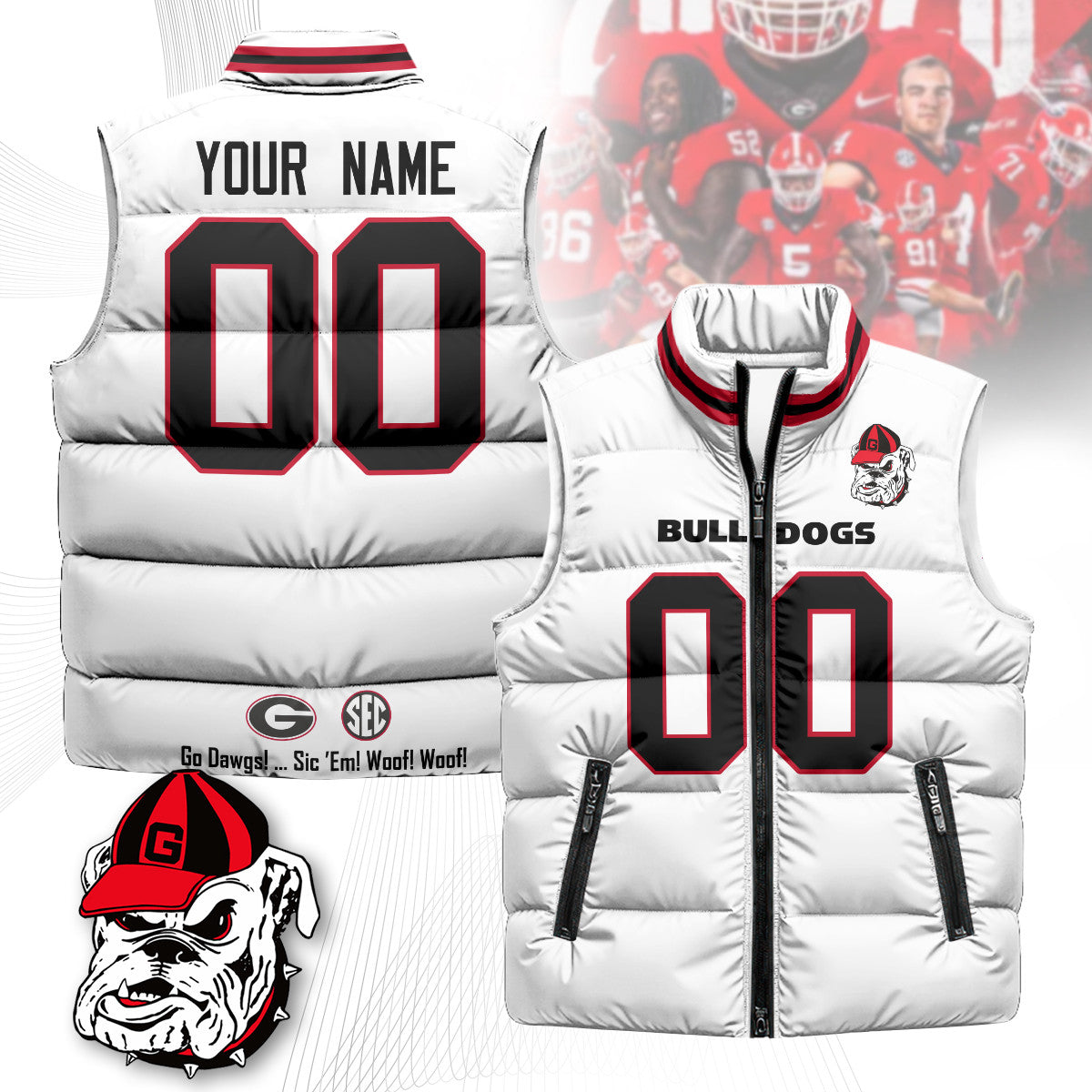 Georgia Bulldogs Unisex Puffer Vest