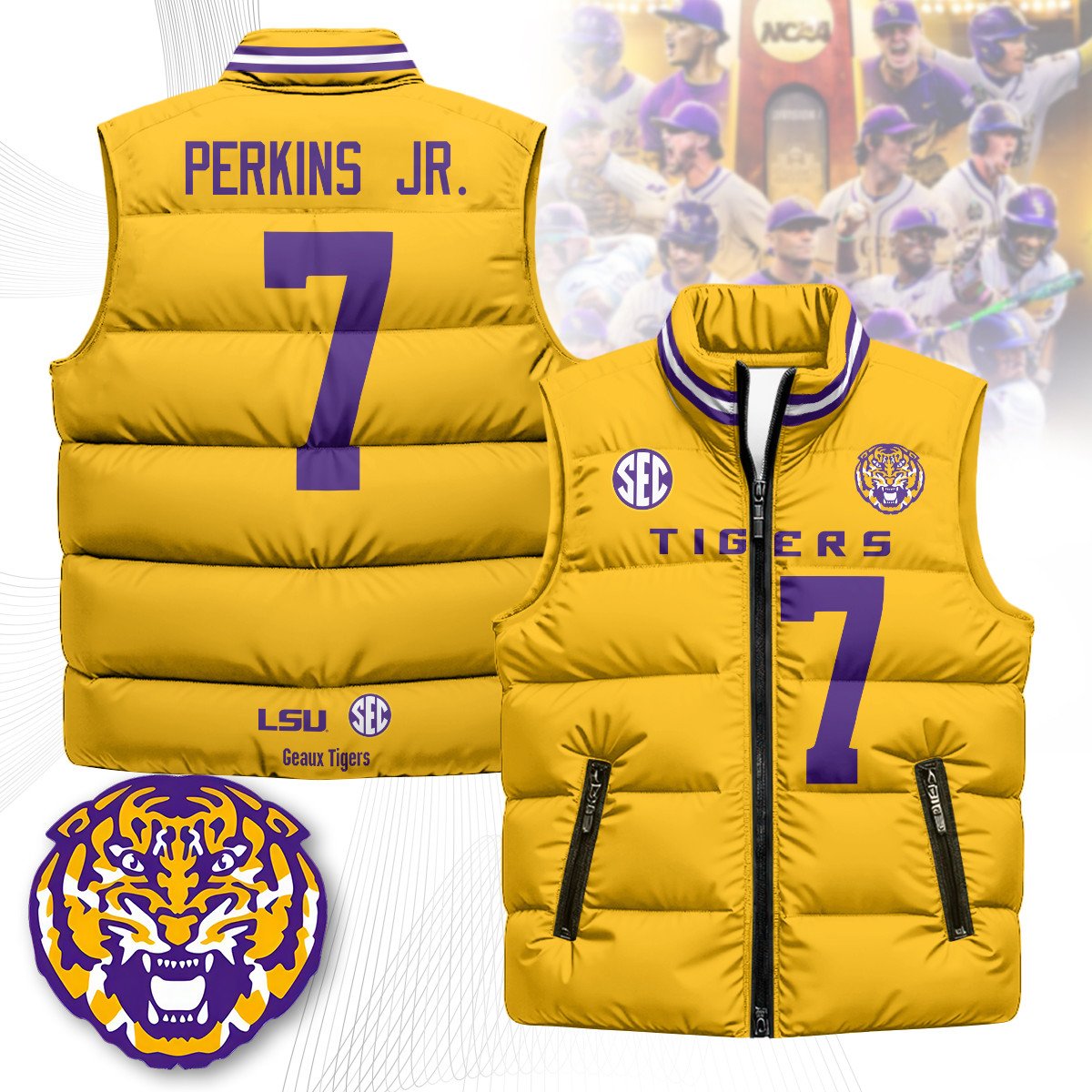LSU Tigers Unisex Puffer Vest