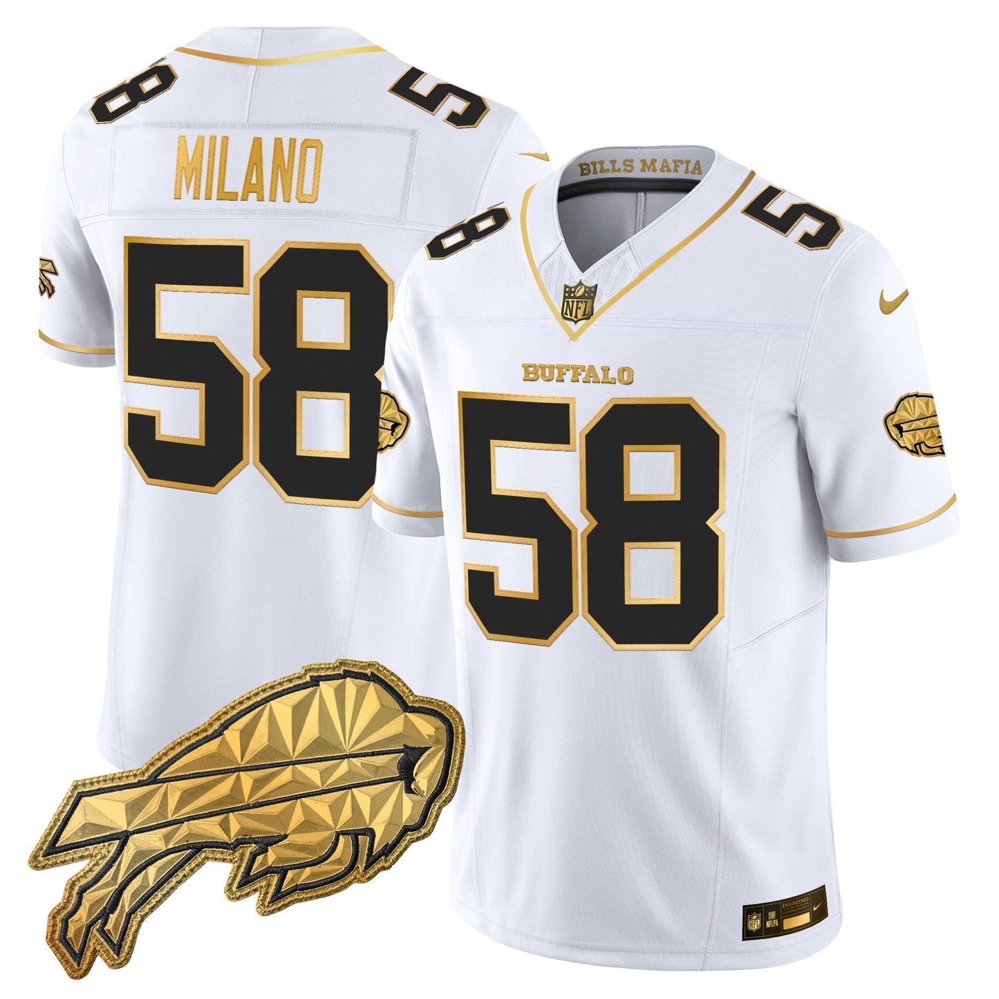 Men's Buffalo Bills 2025 "Rivalries" Gold Vapor Limited Jersey - All Stitched