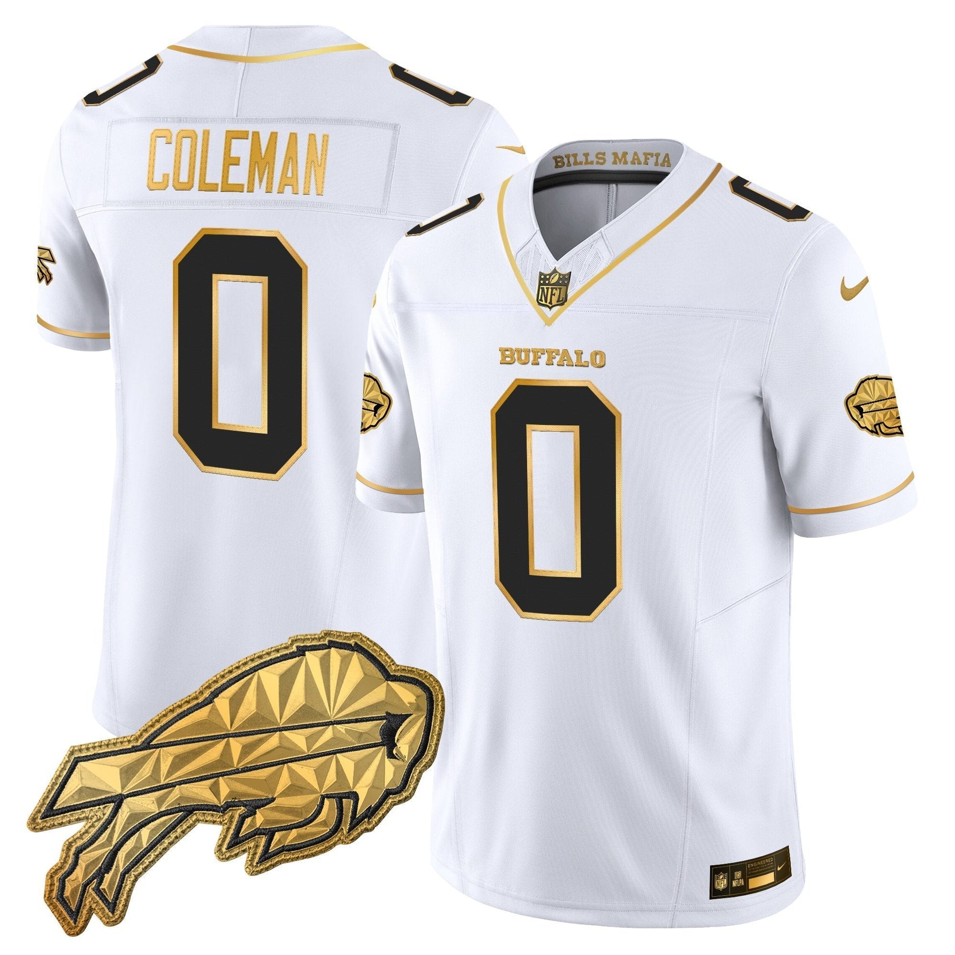 Men's Buffalo Bills 2025 "Rivalries" Gold Vapor Limited Jersey - All Stitched