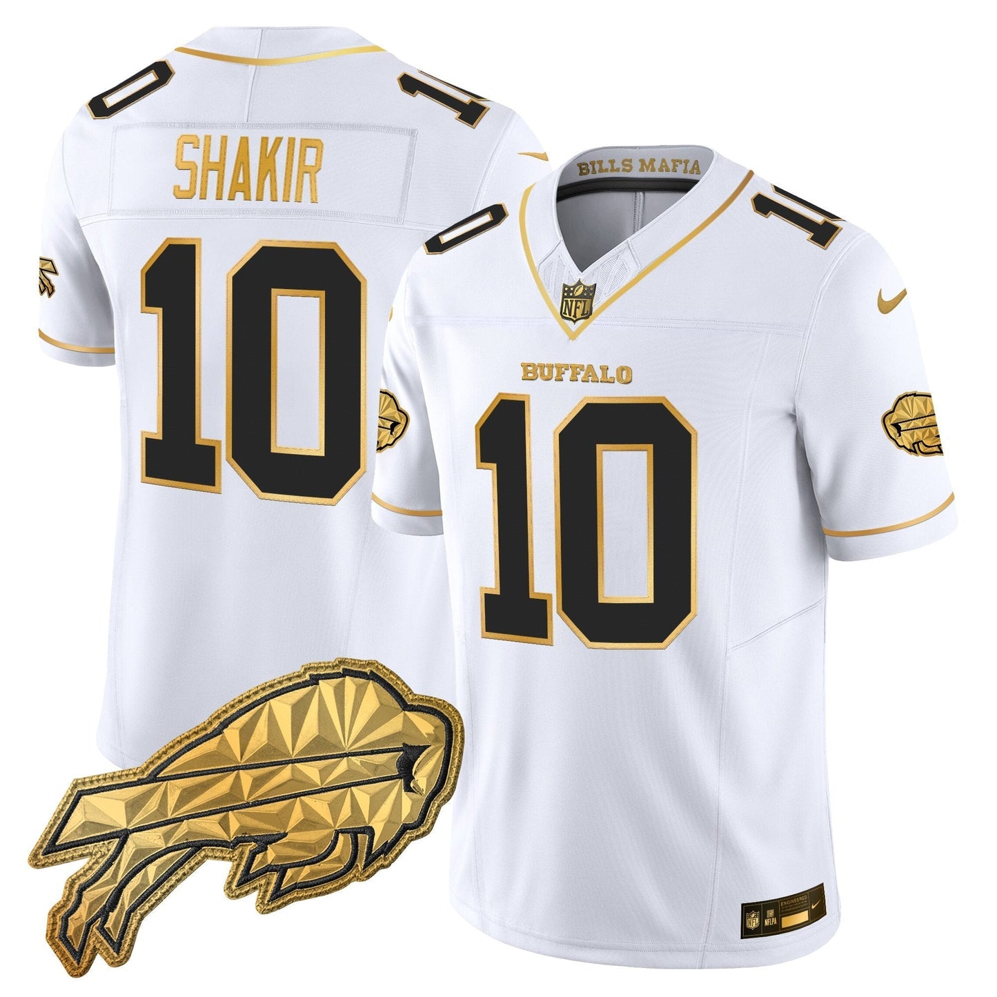 Men's Buffalo Bills 2025 "Rivalries" Gold Vapor Limited Jersey - All Stitched