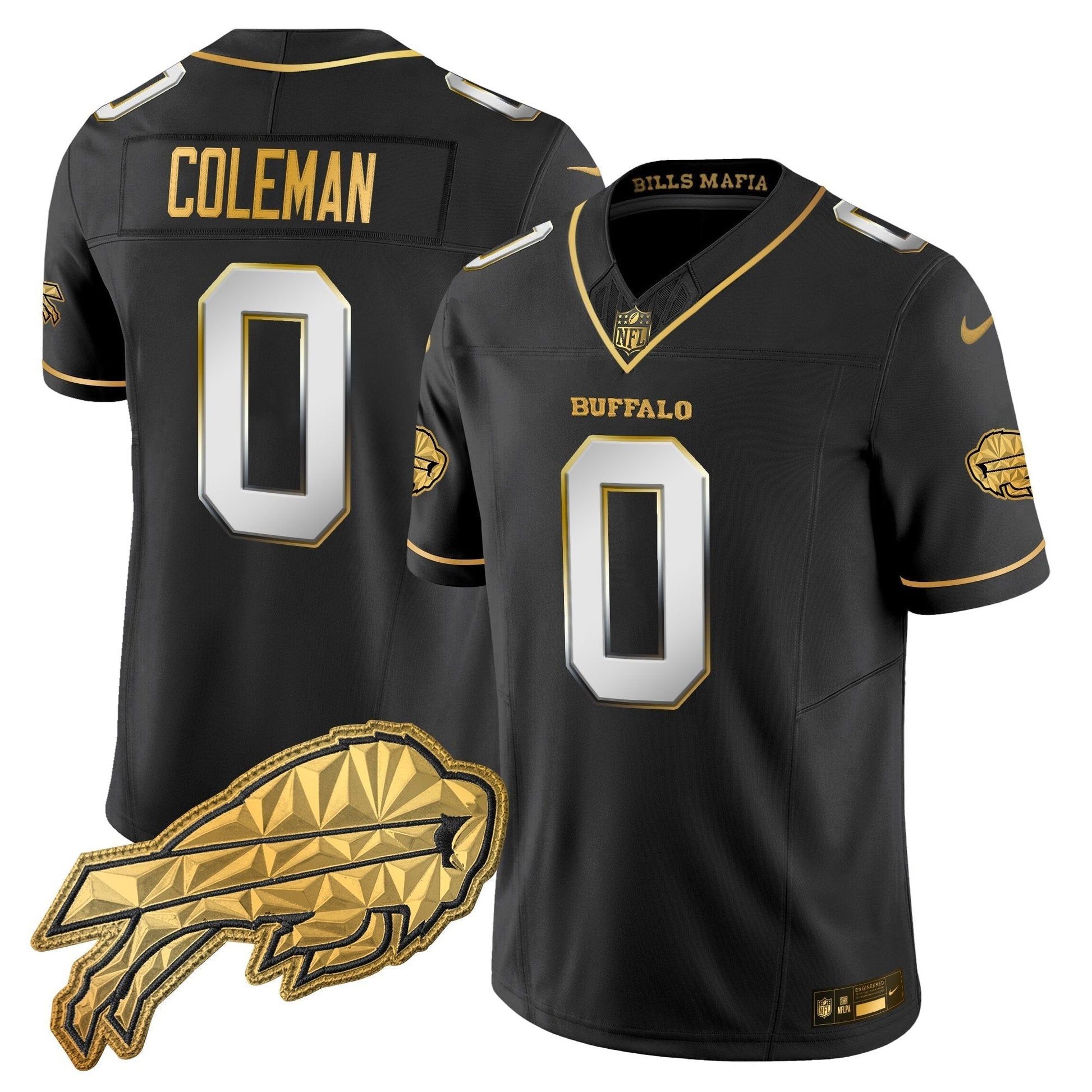 Men's Buffalo Bills 2025 "Rivalries" Gold Vapor Limited Jersey - All Stitched