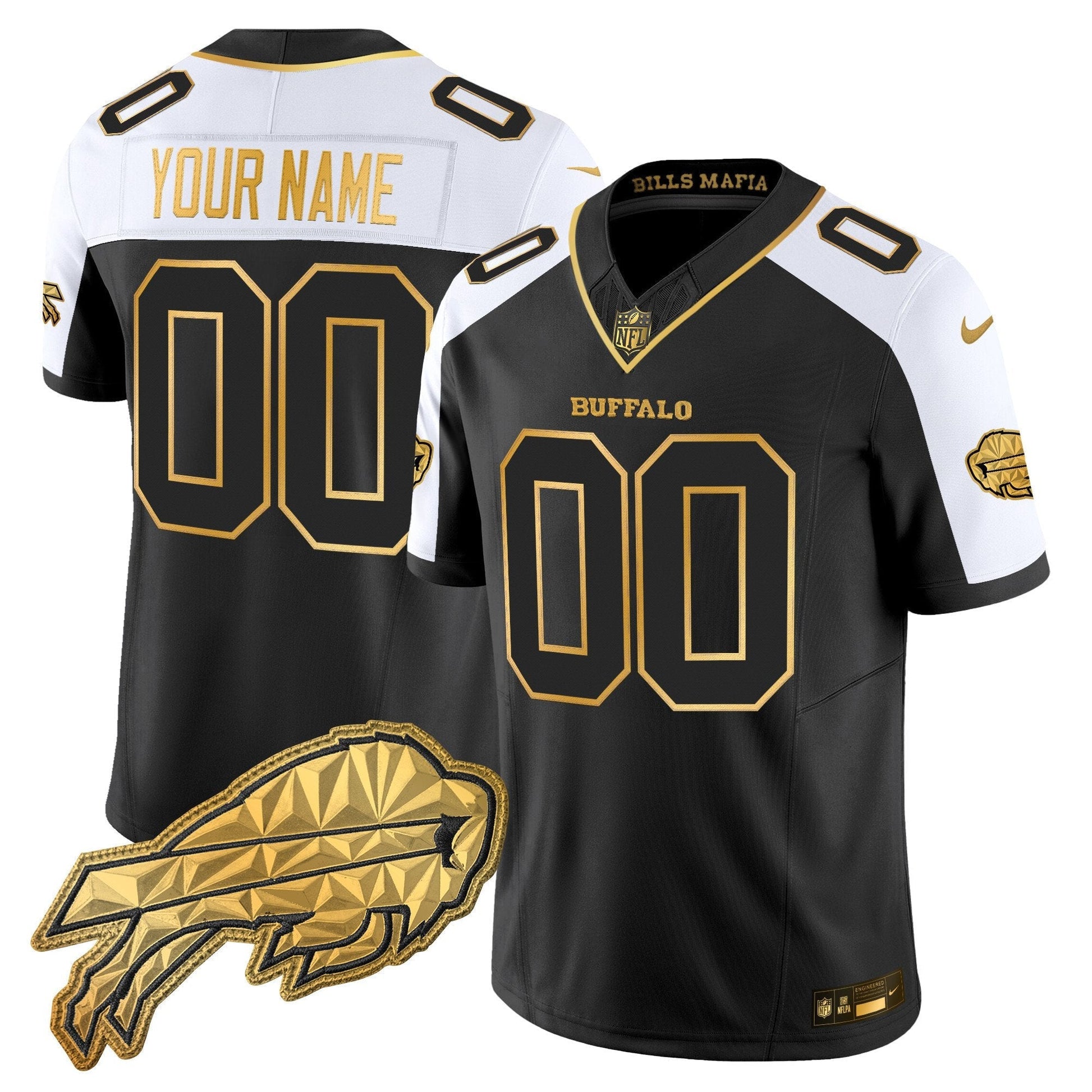Buffalo Bills 2025 "Rivalries" Gold Vapor Limited Custom Jersey - All Stitched