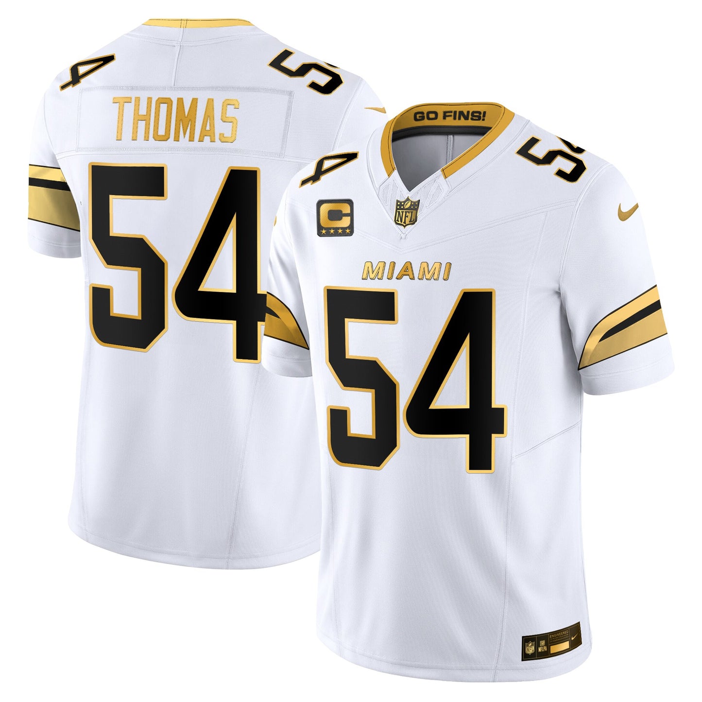 Men's Miami Dolphins 2025 "Rivalries" Gold Vapor Limited Jersey - All Stitched