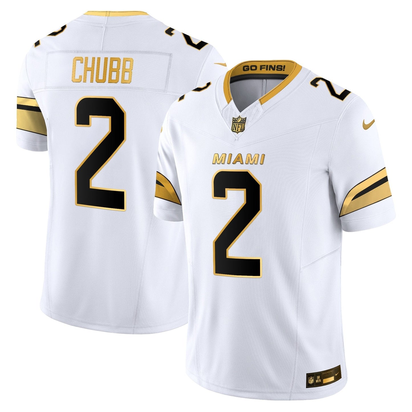 Men's Miami Dolphins 2025 "Rivalries" Gold Vapor Limited Jersey - All Stitched