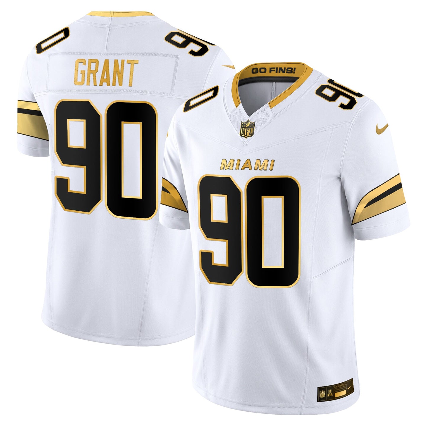 Men's Miami Dolphins 2025 "Rivalries" Gold Vapor Limited Jersey - All Stitched