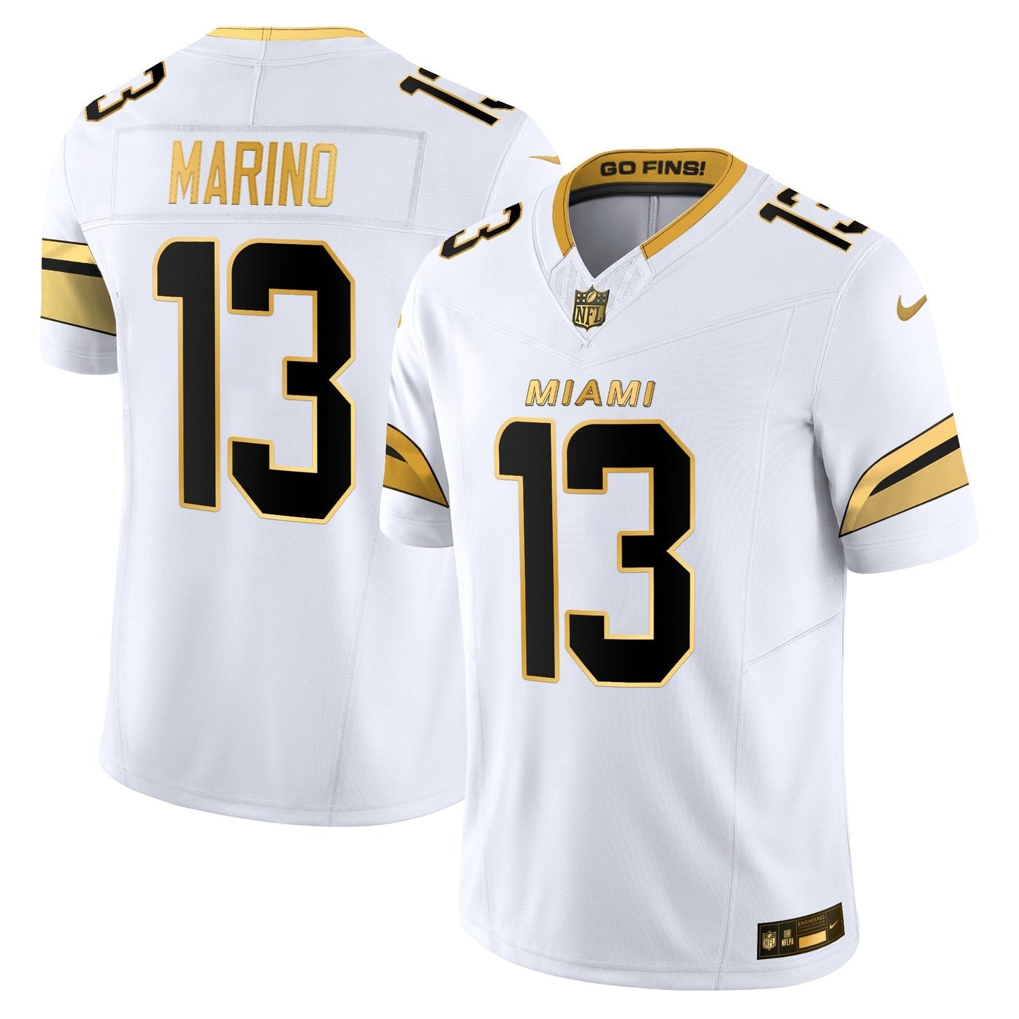 Men's Miami Dolphins 2025 "Rivalries" Gold Vapor Limited Jersey - All Stitched