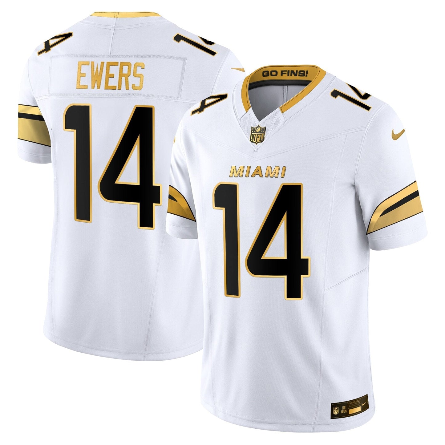 Men's Miami Dolphins 2025 "Rivalries" Gold Vapor Limited Jersey - All Stitched