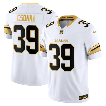 Men's Miami Dolphins 2025 "Rivalries" Gold Vapor Limited Jersey - All Stitched