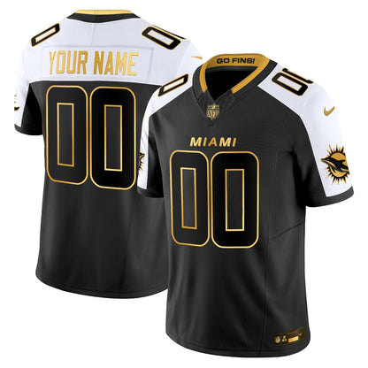 Miami Dolphins 2025 "Rivalries" Gold Vapor Limited Custom Jersey - All Stitched