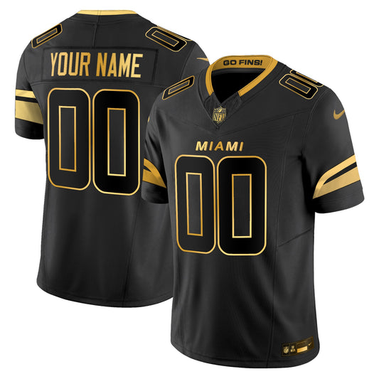 Miami Dolphins 2025 "Rivalries" Gold Vapor Limited Custom Jersey - All Stitched