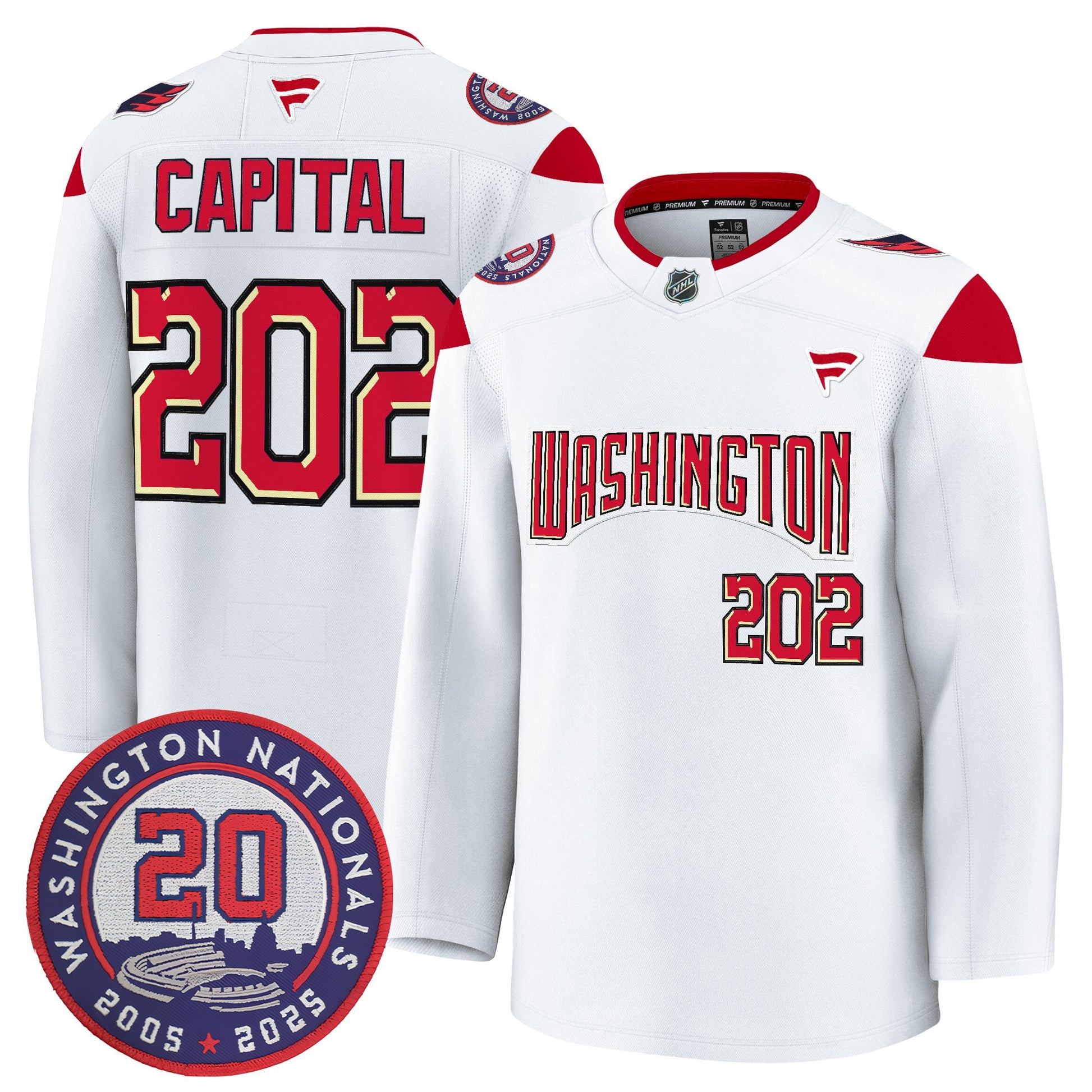 Washington Capitals 20th Anniversary Seasons Patch Premium Jersey - All Stitched