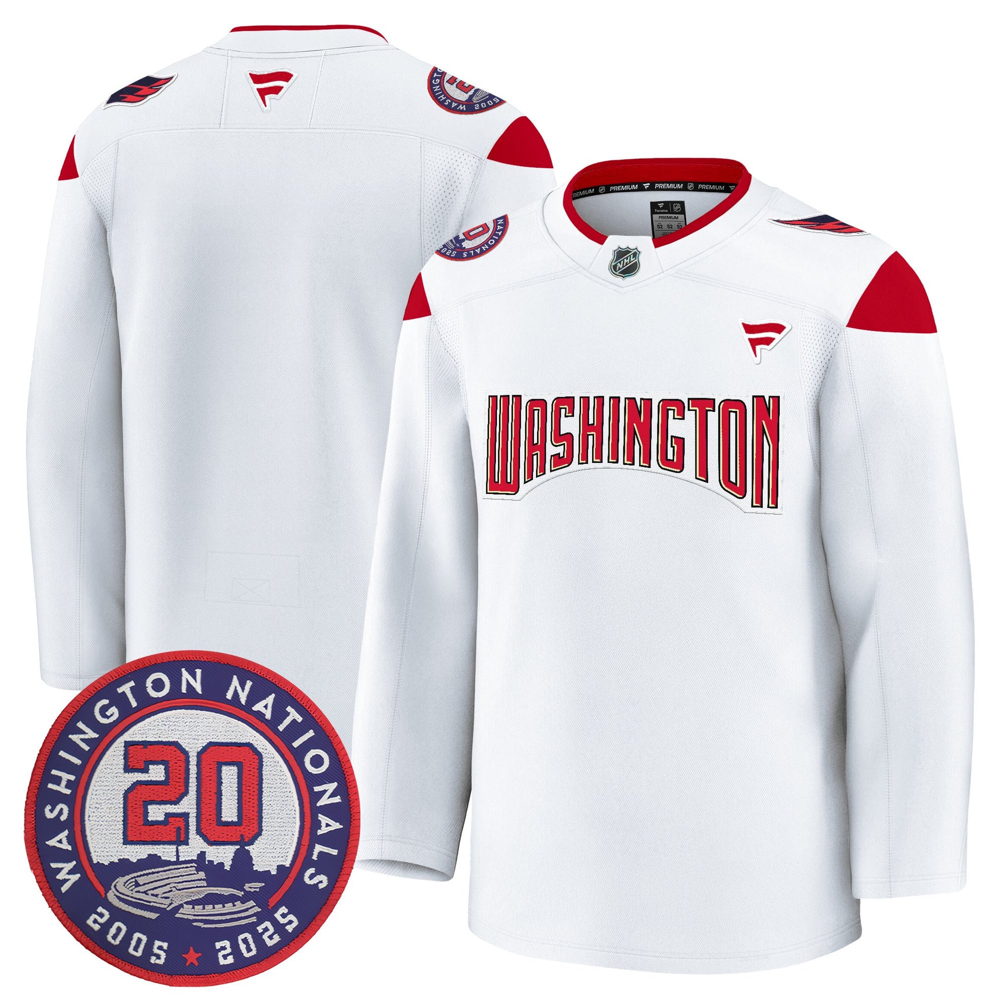 Washington Capitals 20th Anniversary Seasons Patch Premium Jersey - All Stitched