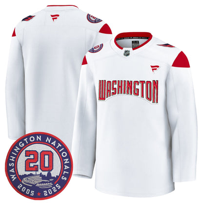 Washington Capitals 20th Anniversary Seasons Patch Premium Jersey - All Stitched