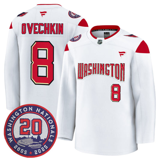 Washington Capitals 20th Anniversary Seasons Patch Premium Jersey - All Stitched