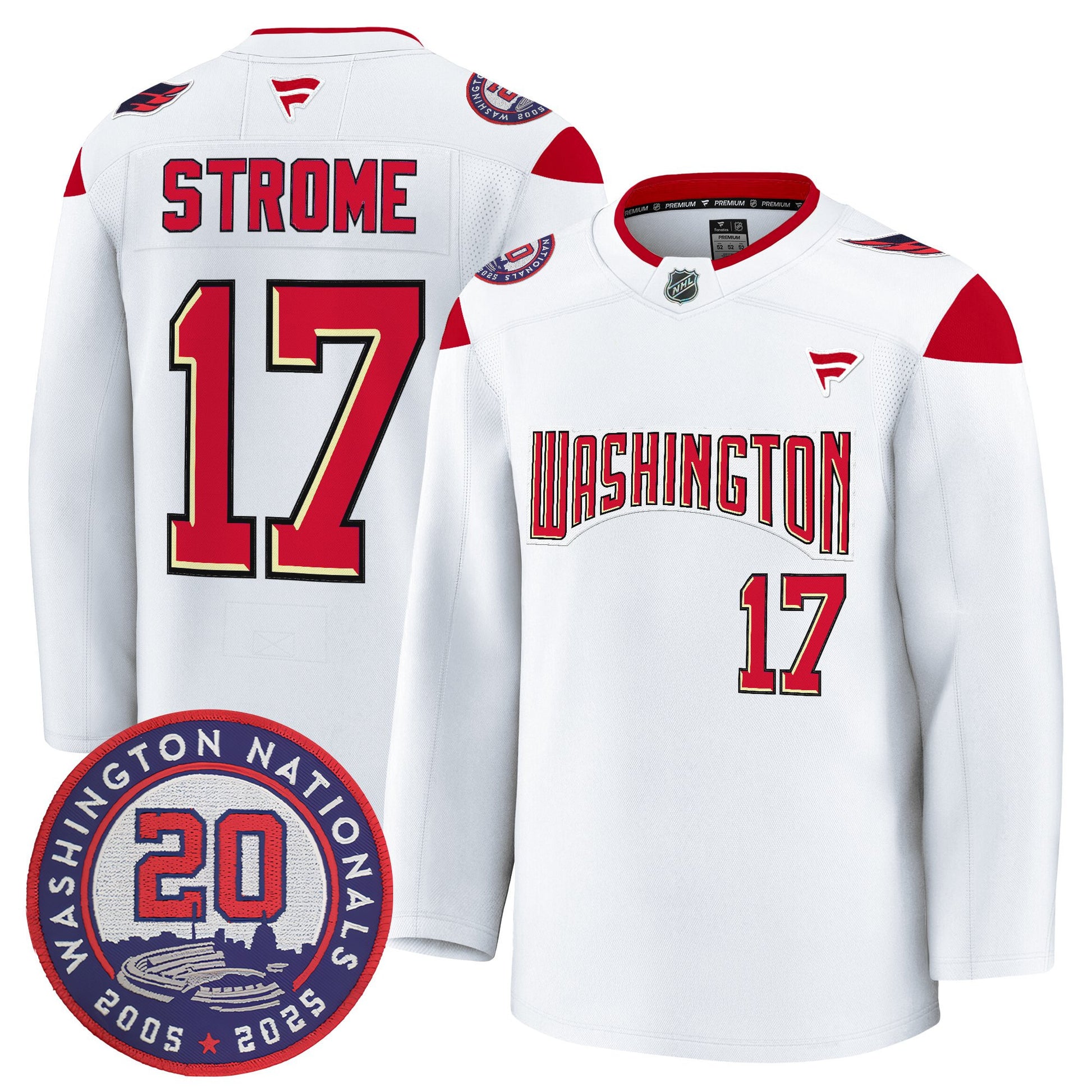 Washington Capitals 20th Anniversary Seasons Patch Premium Jersey - All Stitched