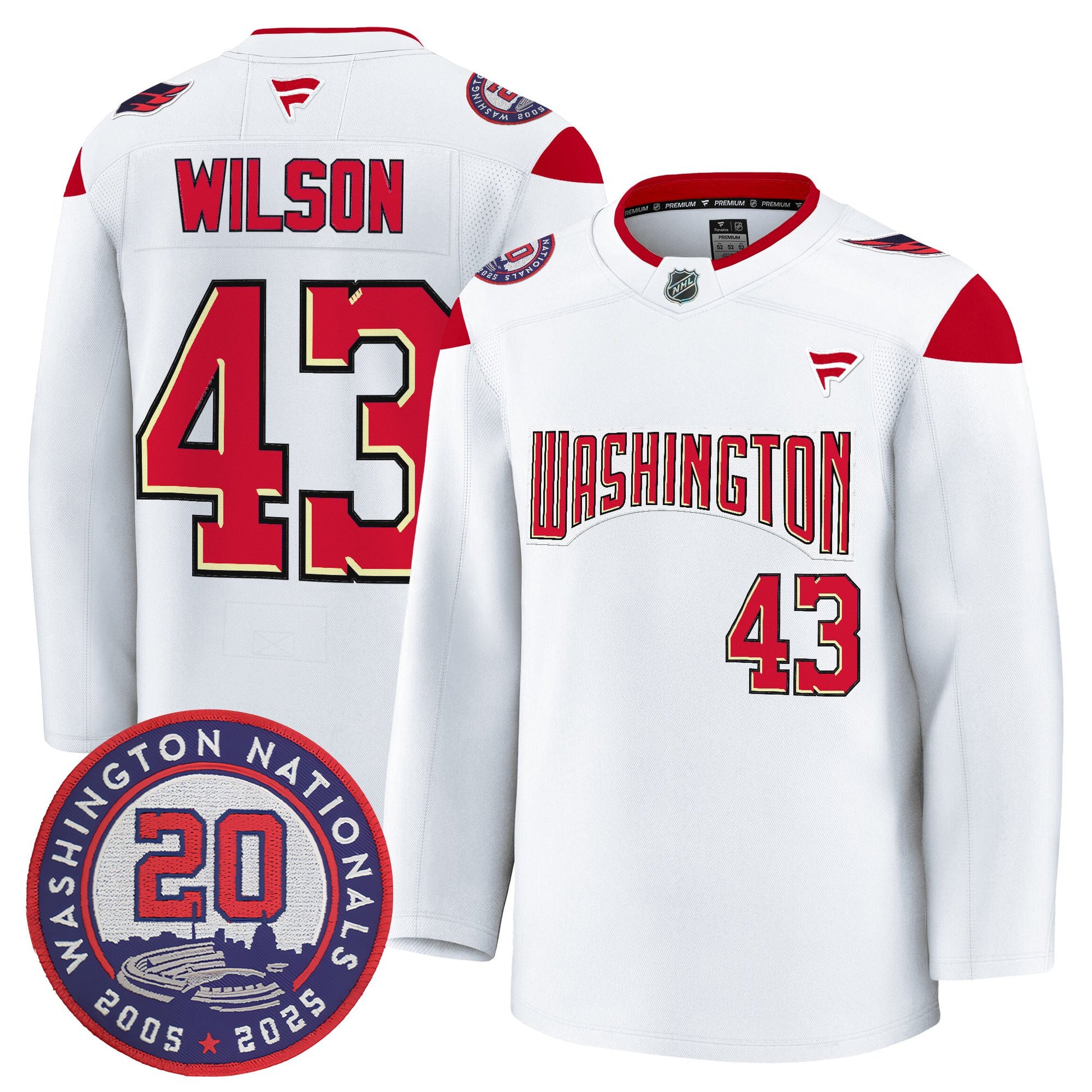 Washington Capitals 20th Anniversary Seasons Patch Premium Jersey - All Stitched