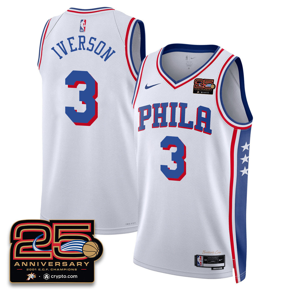 Philadelphia 76ers 25th Anniversary Jersey - All Stitched