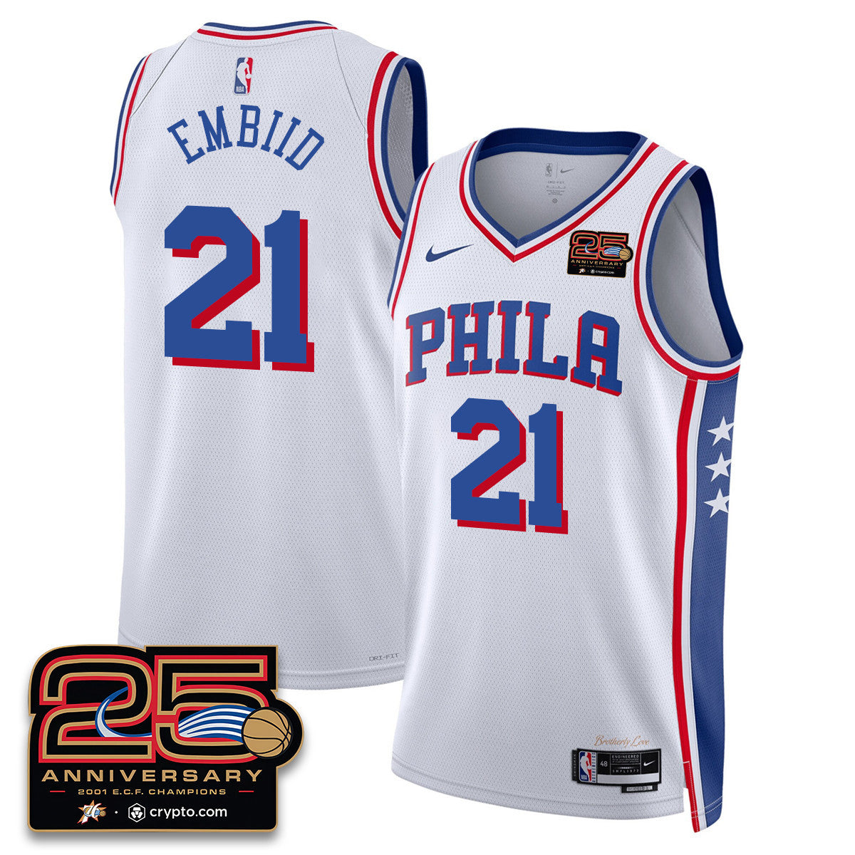 Philadelphia 76ers 25th Anniversary Jersey - All Stitched