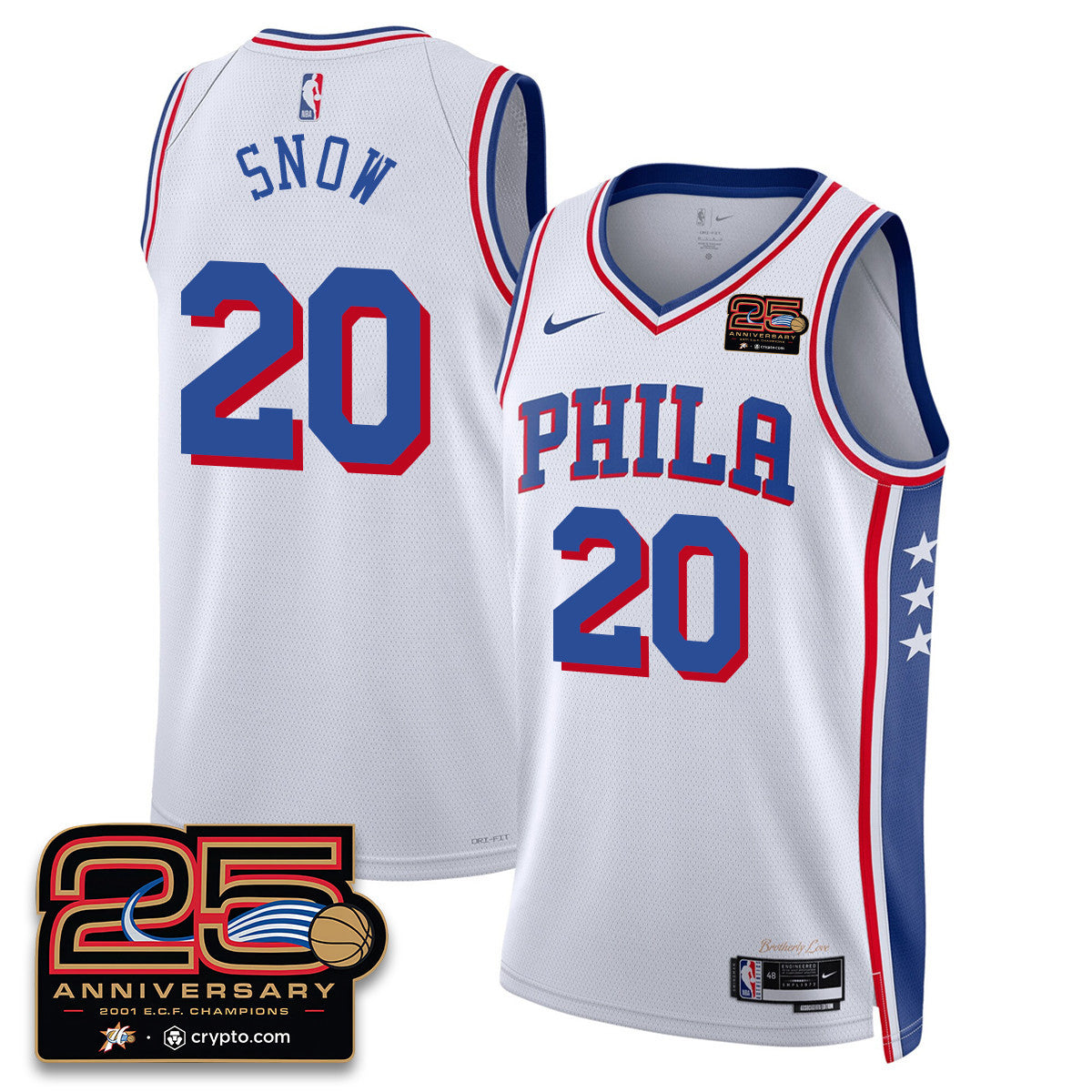 Philadelphia 76ers 25th Anniversary Jersey - All Stitched