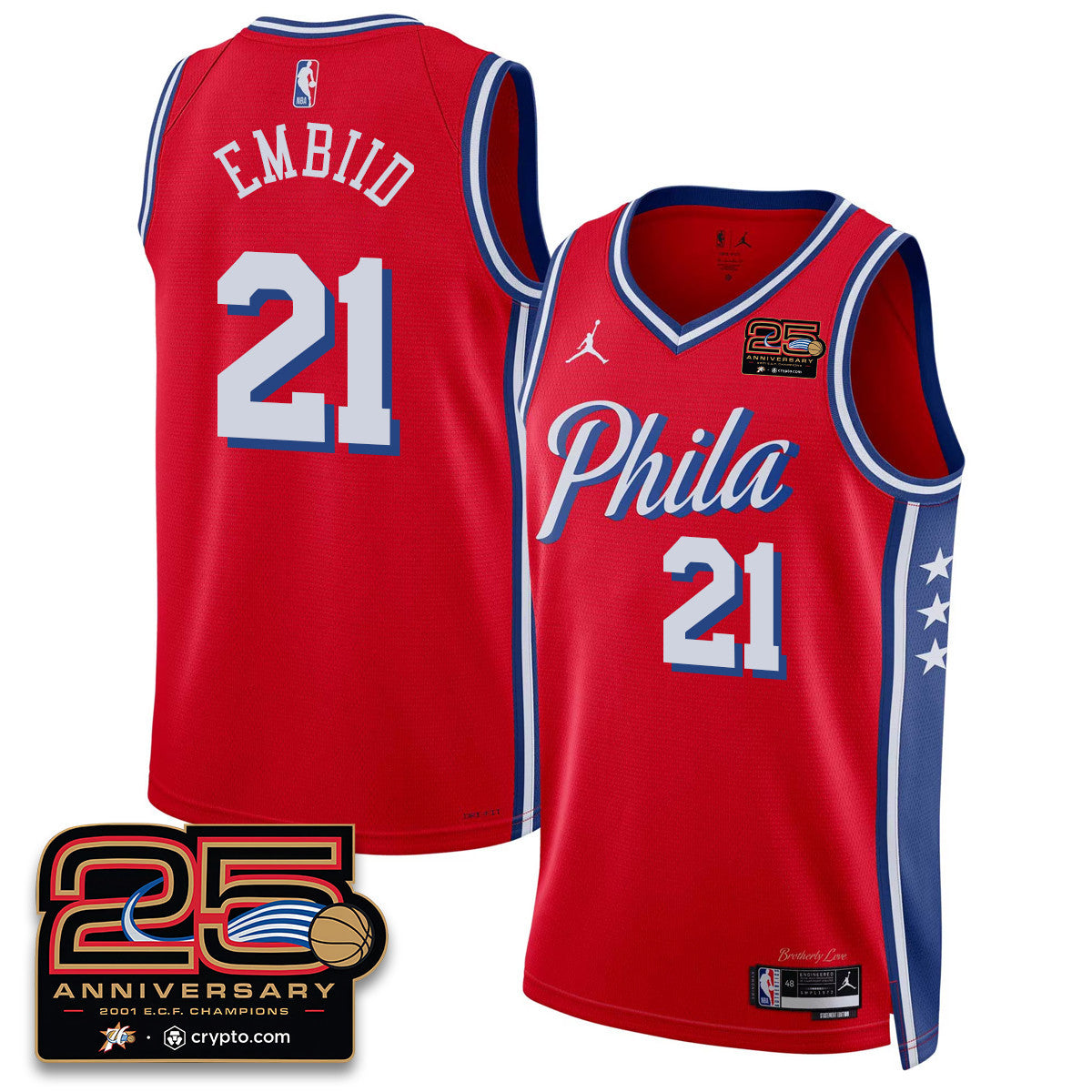 Philadelphia 76ers 25th Anniversary Jersey - All Stitched
