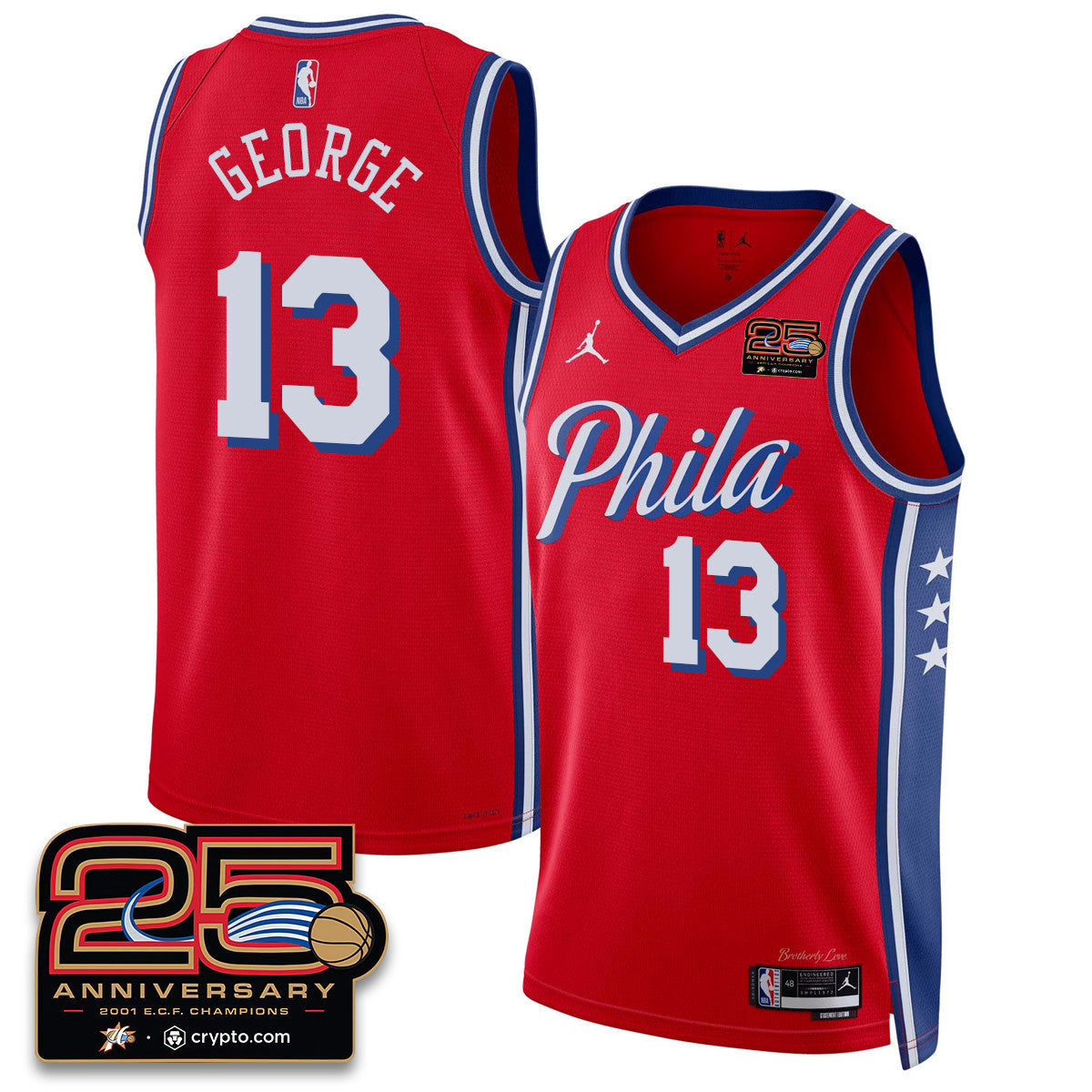 Philadelphia 76ers 25th Anniversary Jersey - All Stitched