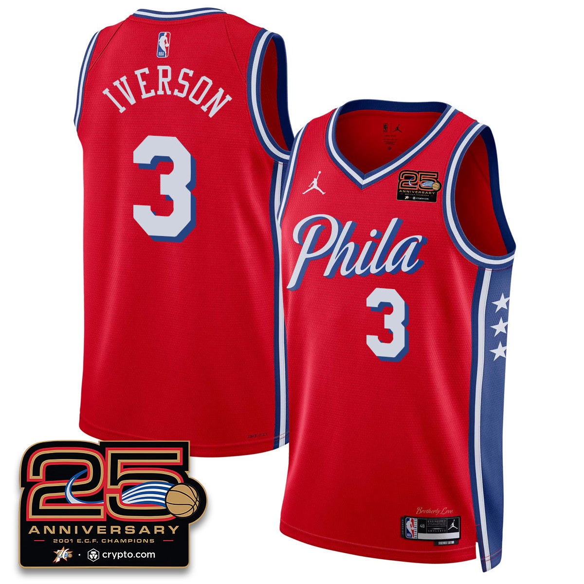 Philadelphia 76ers 25th Anniversary Jersey - All Stitched