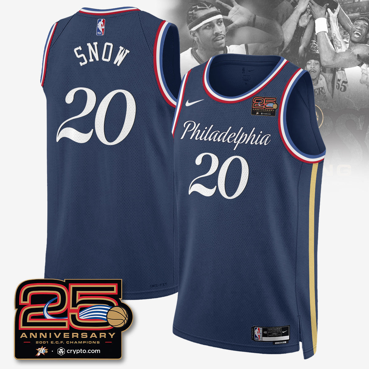 Philadelphia 76ers 25th Anniversary Jersey - All Stitched
