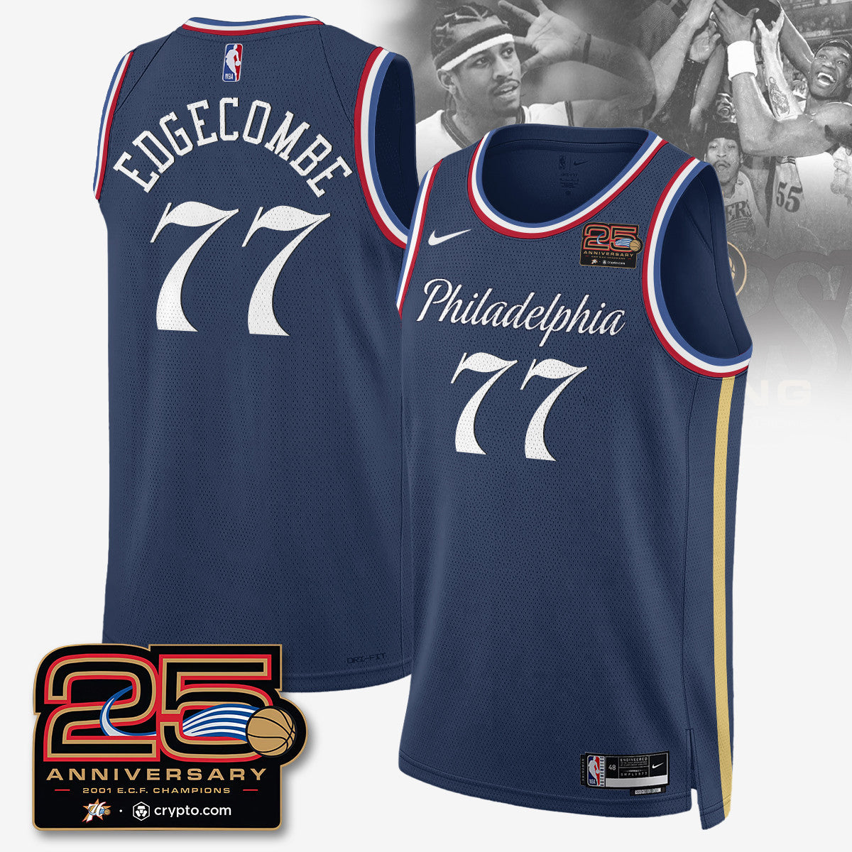 Philadelphia 76ers 25th Anniversary Jersey - All Stitched