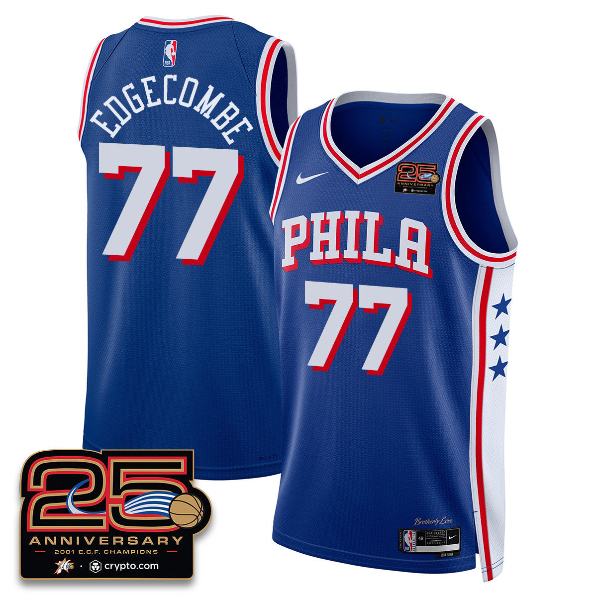 Philadelphia 76ers 25th Anniversary Jersey - All Stitched