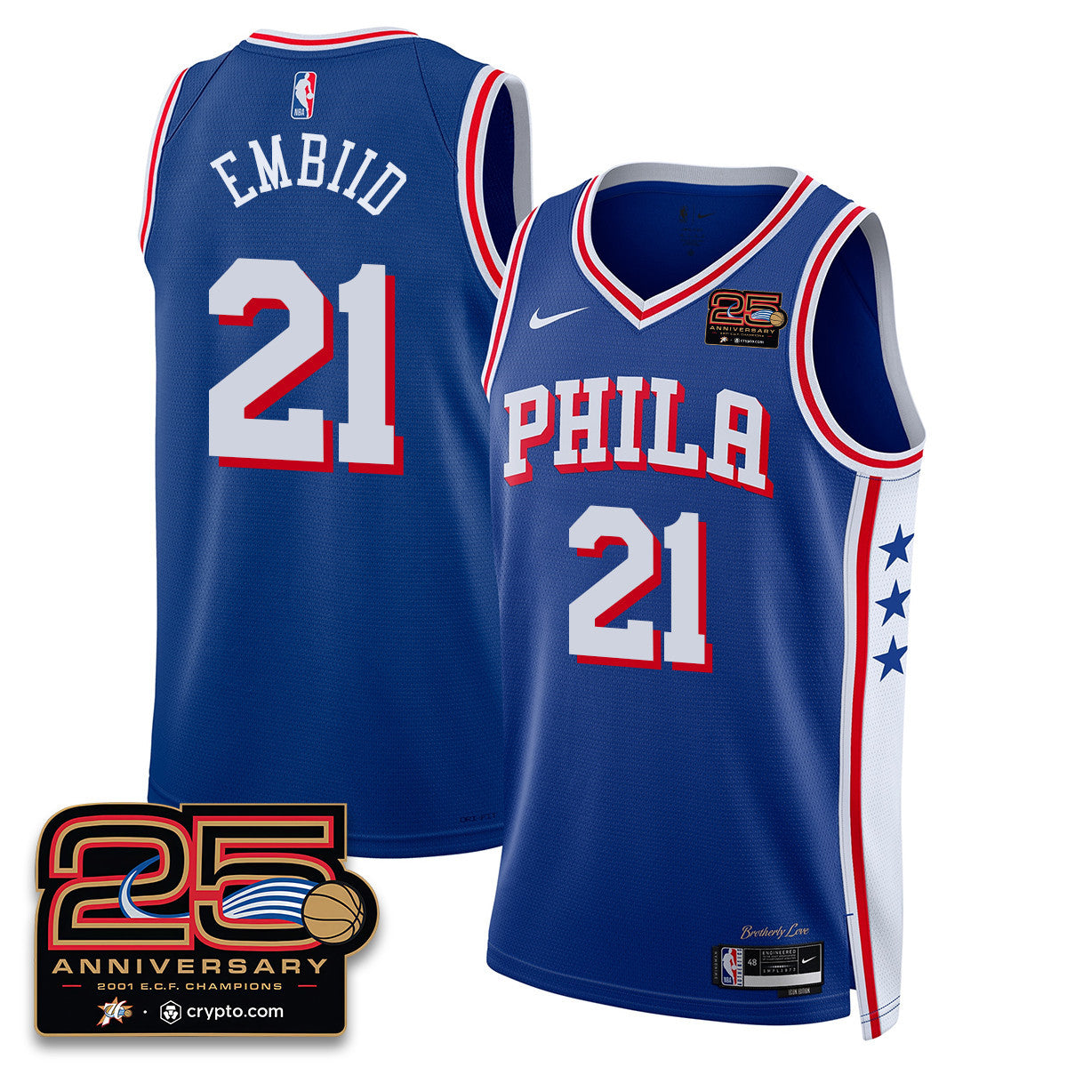 Philadelphia 76ers 25th Anniversary Jersey - All Stitched