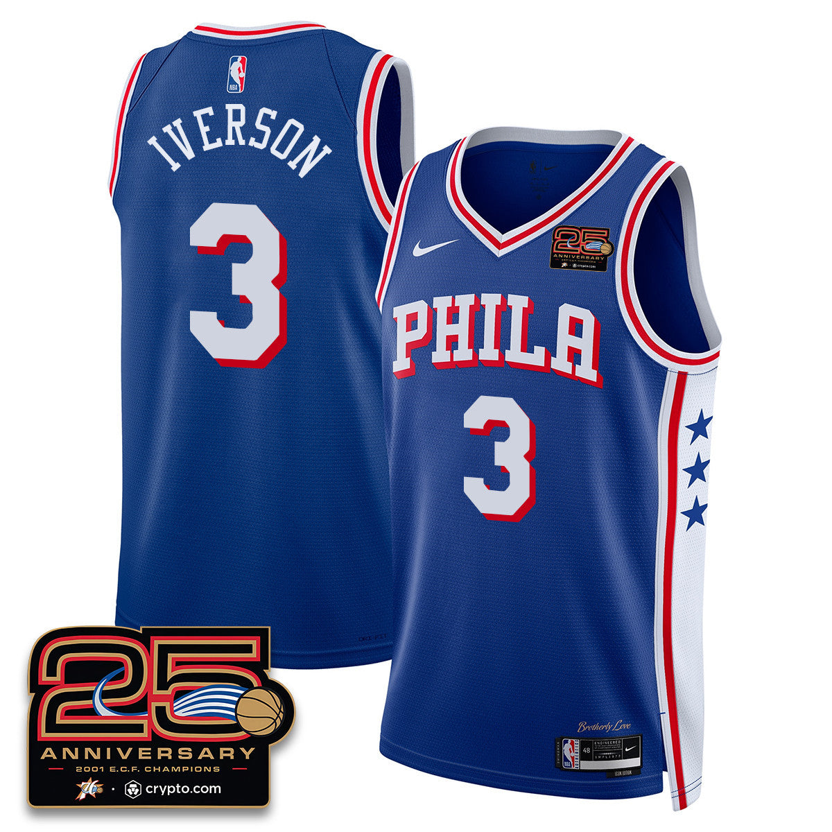 Philadelphia 76ers 25th Anniversary Jersey - All Stitched